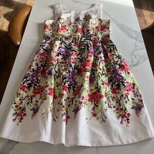 LUXE by Carmen Marc Valvo Sleeveless Floral A Line Dress Womens Size 14 EUC